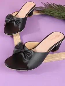 Picktoes PT-452 Women's Black Synthetic Leather Outdoor Heel Sandal