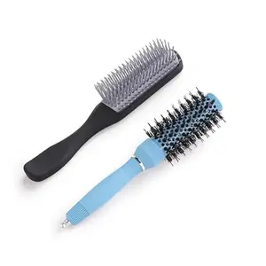 Homestic Hair Brush | Bristles Brush | Hair Brush with Paddle | Sharp Hair Brush for Woman | Suitable For All Hair Types | TGX5232-C19BLK | Ice Blue & Black