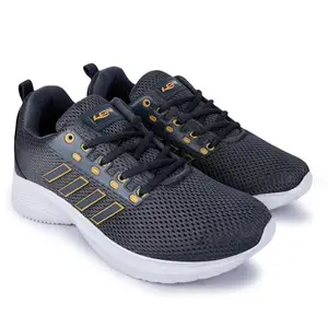Lancer Mens WONDER-22DGR-MSTD Grey Yellow Running Shoe, 8