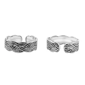 SILVERSPOT JEWEL 92.5 Sterling Silver Beautiful Trendy Adjustable Toe Ring for Women and Girls - Elegant and Comfortable Chandi Bichiya Leg Finger Rings (ST08)