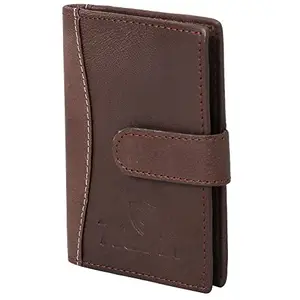 Keviv RFID Blocking Genuine Leather Credit Card/Debit Card Holder for Men & Women - 18 Card Slot (11 x 8 x 1 cm.) Brown ||