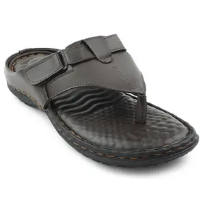 Liberty Coolers VSL 13E Casual Slipper for Men with PU Sole | Durable and Lightweight | Comfortable and Soft Outsole for Everyday Wear | Stylish Footwear and Cushioned Footbed (Brown 44 EU)