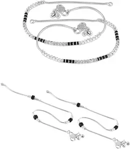 Lila Jewellery Traditional Jewellery For All Occassions Anklets Payal Pair for Women/Girls Alloy Anklet - Bzr_Combo Payal-107 & 113-(1-Pair Each)