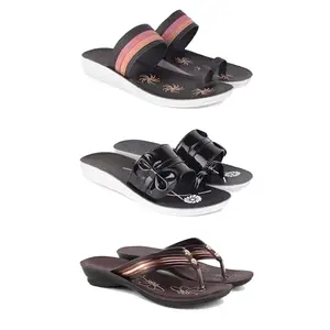 Women's Comfortable Sandal,Casual Lightweight Sandal for Everyday Wear | PCR-(3-COMBO)-1992-1989-1955-7
