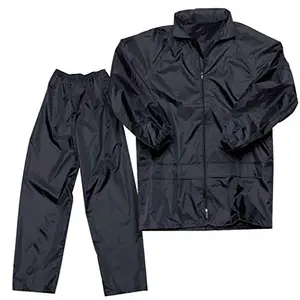 Malvina Men's Motorcycle Rain Suit Waterproof Rain Jacket and Rain Pants Rain Gear (Black, XX-Large)