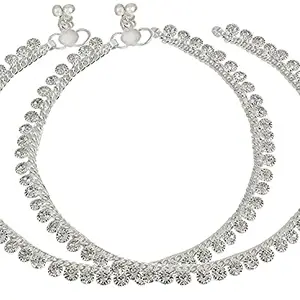 fashion accessories Silver Payal (Anklets) in Pure Sterling Silver for Women/Girls, (Plated Payal for woma-1)