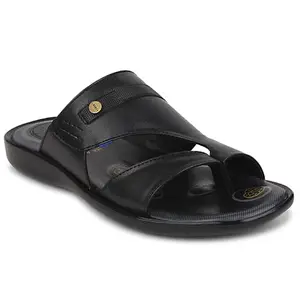 Liberty Coolers ZAKY-110 Casual Slipper For Men With PVC Sole | Durable and Lightweight | Comfortable and Soft Outsole for Everyday Wear | Stylish Footwear and Cushioned Footbed (Black 43EU)