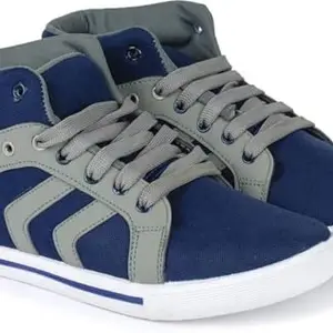 Men’s Walking, Running & Stylish Sports Shoes – Lightweight, Breathable & Comfortable Sneakers, Gym & Outdoor Use | 8 | Blue | Style 166