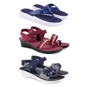 Women's Comfortable Sandal,Casual Lightweight Sandal for Everyday Wear | D_(COMBO-3)-1859-1962-1972-7-EURO-38