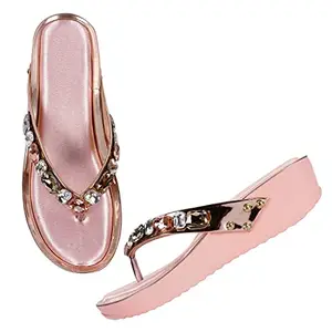 JM LOOKS: Trendy Stone Platform Wedge Sandals with Comfortable Sole Open Back Latest Style for Women & Girls