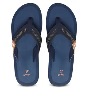 YOHO Snooze Orthopedic Slippers for Men | Soft Footpharma Footbed | Stylish Lightweight Flip Flops | Anti-Skid Chappals for Everyday & Comfort | Mystery Blue - UK 9