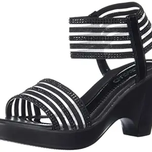 Kittens India Pvt Ltd Sole Head Women's 314 Black Fashion Sandals-4 UK (37 EU) (314BLACK)