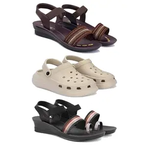 Women's Comfortable Sandal,Casual Lightweight Sandal for Everyday Wear | BT-(3-COMBO)-1933-OO1-1960-5-EURO-36