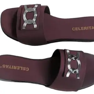 CELERITAS Doctor Footwear for women || Fancy Slider For Women || Orthopedic Women's Fancy Slipper/Fancy Sandal For Women (Brown, UK Footwear Size System, Adult, Women, Numeric, Medium, 8)