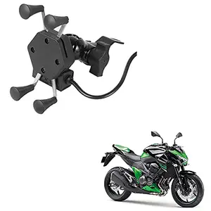 Auto Pearl Waterproof Motorcycle Bikes Bicycle Handlebar Mount Black Holder Case, Upto 5.5 Inches for Cell Phone - Kawasaki Z250