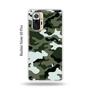 The Little Shop The Little Shop Designer Printed Soft Silicon Back Cover for Redmi Note 10 Pro (Military Green)