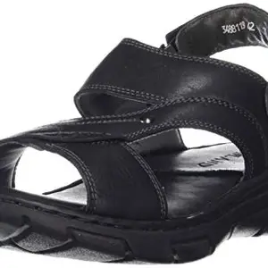 Woodland Men's Black Leather Sandal- (OGDC 3488119), 10 UK (44 EU)