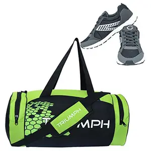 Gowin Nx-2 Black/Grey Size-6 with Triumph Gym Bag Rounder-1 Pro-66 Black/Lime