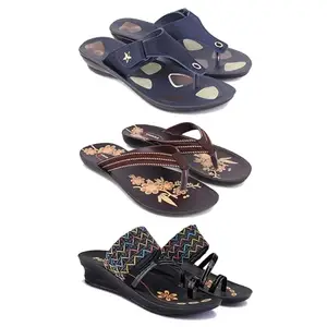 Women's Comfortable Sandal,Casual Lightweight Sandal for Everyday Wear | D_(COMBO-3)-1973-O21-1952-7
