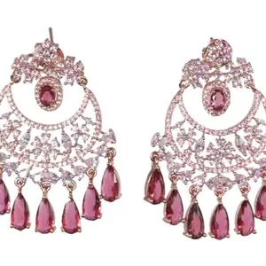 SHARLEEZ FASHION - Beautiful Earrings for Women's | Jhumka For Women Girls Stylish Latest Fancy Earrings Set | Traditional Jhumka Earrings Gift For Sister Gifts Jewellery (Red)