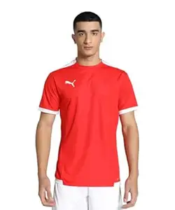 Puma Men's teamLIGA Football Jersey | Lightweight and Sweat Proof Polyester Sports Crew Neck Training T-Shirt for Men | Breathable Athletic T-Shirt for Football & Sports