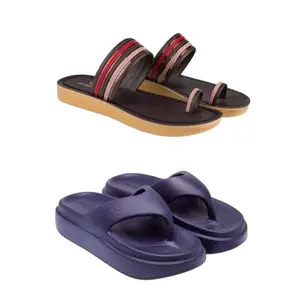 ZENWEAR Extra Soft Classic Casual wear with Flexibility Technology Heel Combo for Women's/Girl's(6143+6112)(7) Multicolor