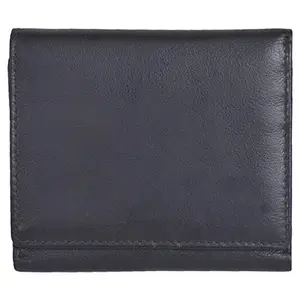 Leatherman Fashion LMN Genuine Leather Black Unisex Bifold Wallet 6 Card Slots