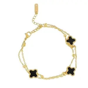 MYKI Welcoming Dazzling Floral Charm Bracelet For Women & Girls