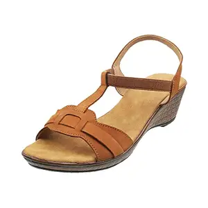 Mochi Women Tan Synthetic Sandals,EU/38 UK/5 (33-3164)