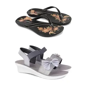 Stylish Heeled Sandals for Women/Comfortable & Lightweight, Daily Wear S_(Combo 2)-O20-1971-6