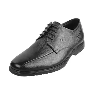 Metro Davinchi Men's Black Leather Flat Shoes, 8