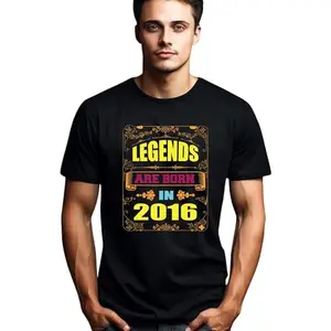Seek Buy Love Vintage Legends are Born in 2016 T-Shirt, Cool Birthday Gift Tee, Unisex Retro Graphic Shirt, Party Celebration Top (Medium, Black)