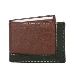 Red Chief Green and Tan Genuine Leather Wallet for Men
