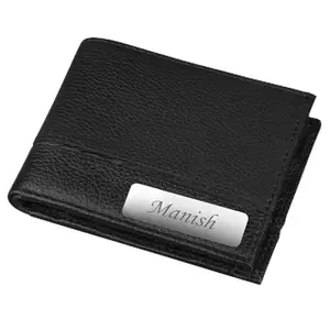 The Wallet Store Men Leather Personalized Wallet | With Name Customization | Best Gift For Brother, Father, Husband, Boyfriend, Etc, Black