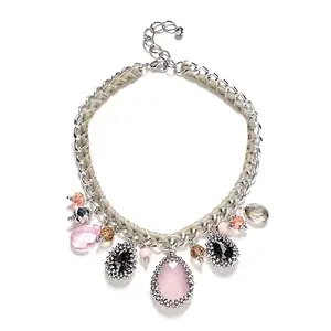 Rhea Rose Crystal Charms Bib Necklace