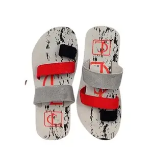 Nextwave Durable Comfortable Synthetic Leather Slip On Flipflop Slippers for Daily Use Outdoor/Indoor for Men (Grey, UK Footwear Size System, Adult, Men, Numeric, Medium, 9)