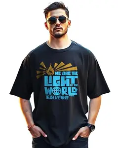 Enitor Oversized Printed Cotton T-Shirt for Men || Men Tshirt Black