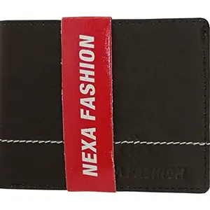 NEXA FASHION Men's Black Leather Wallet