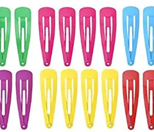 ayushicreationa Metal Hair Clips Portable Tic Tac Hair Pins for Girls Child Women Hair Styling Clips Accessories Multi-color (12 Pair, 24 PCS)