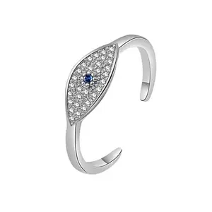 MYKI Casual Evil Eye Ring For Women & Girls (Silver)