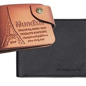 Mundkar Tan & Black Wallet Combo Pack of 2 Purse