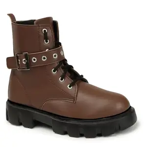 RIYELIFE STEPS Synthetic Comfortable Casual & Sylish Boots For Women (Rj-0071 | Dark Brown | 40)