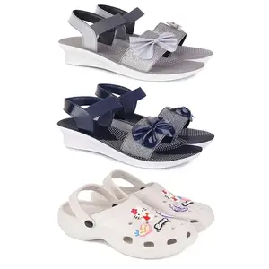 Trendy Open-Toe Sandals for Women – Soft Padded Footbed, Summer Wear | (COMBO-3)-1971-1972-O10-5-EURO-36