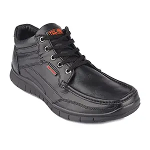 Red Chief Black Leather Casual Shoes for Men