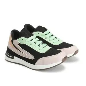 Women's Lace-Up Shoes Running, Walking Shoes for Women's | Mesh Material | Airmix Sole Black