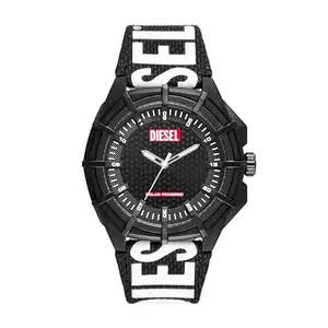 Diesel Plastic Analog Black Dial Men Watch-Dz4654, Black Band