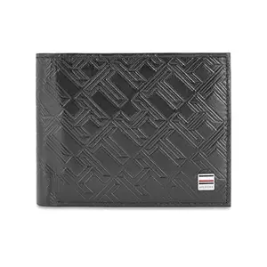 Tommy Hilfiger Newark Leather Multicard Coin Wallet for Men - Black, 8 Card Slots