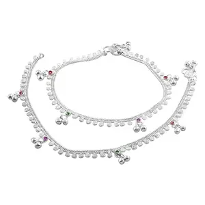 Heer Collection Traditional Trendy Jewellery All Occassions Anklets Payal Pair for Women/Girls Alloy Anklet (Pack of 2)(120PayalNecklesChandakG(1Pair))