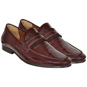Hx London Genuine Leather Burgundy Exotic Party and Office Formal Wear Shoe, Size -6
