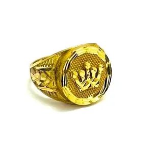 DMJ Premium Heavy Crown Gold Look Finely Detailed Handmade Ring For Men Brass Gold Plated Ring (25)